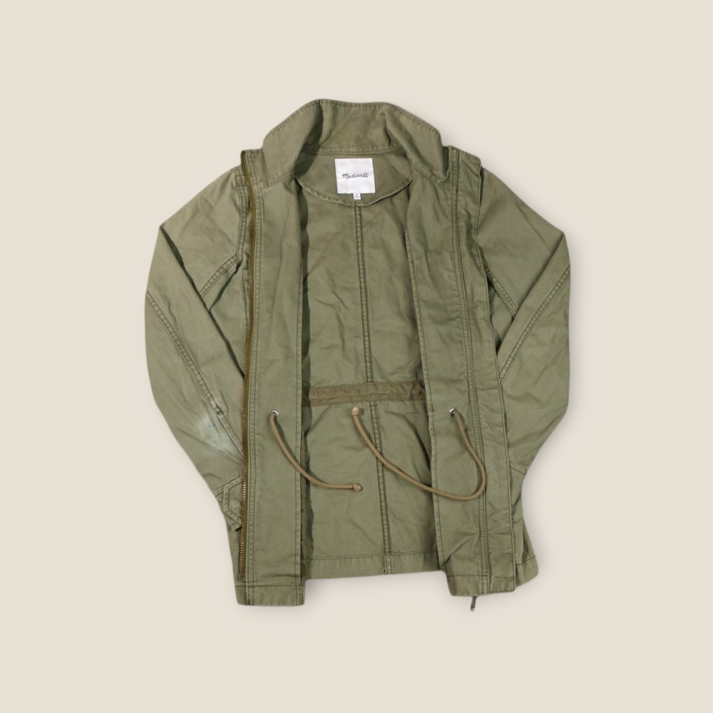 Madewell Jacket Women’s SZ XS Military Green Full Zip Four Pocket - Picture 4 of 9